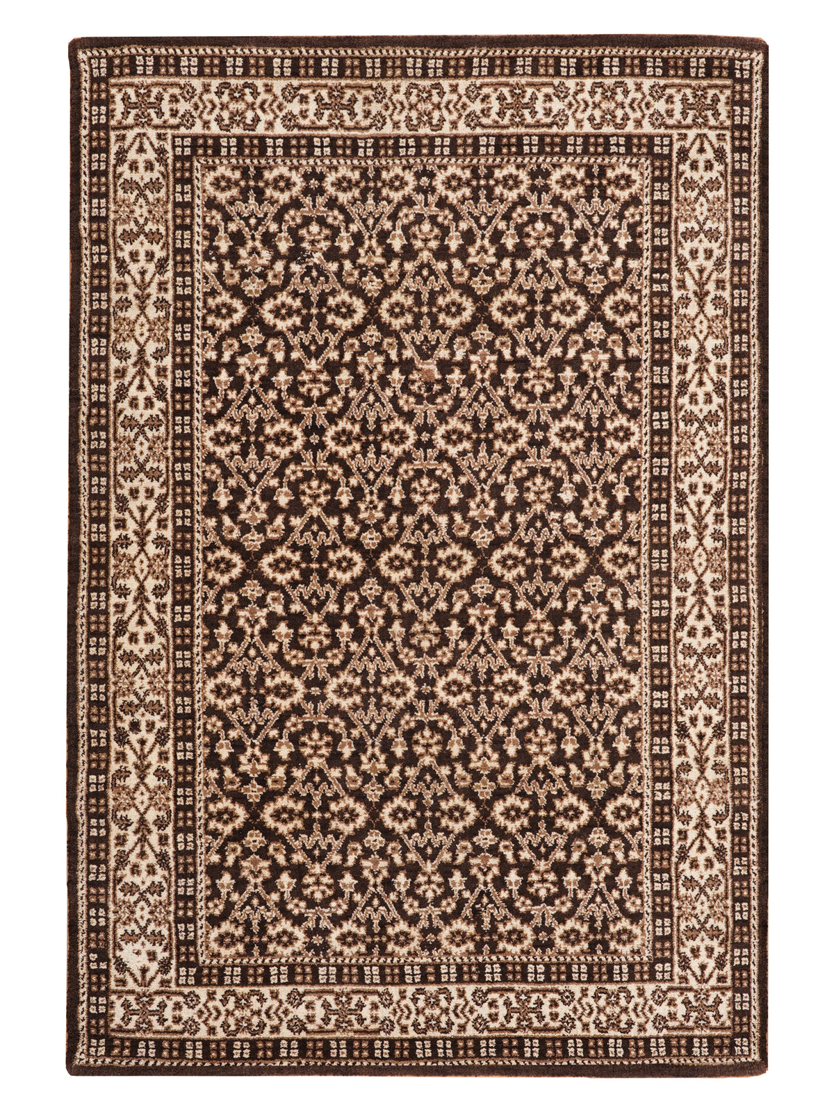 Hand Knotted Wool Oriental Brown Beige Area Rug