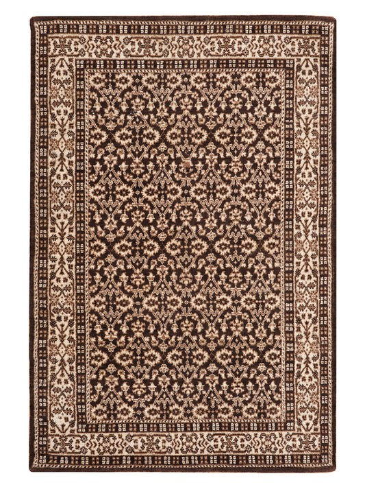 Hand Knotted Wool Oriental Brown Beige Area Rug