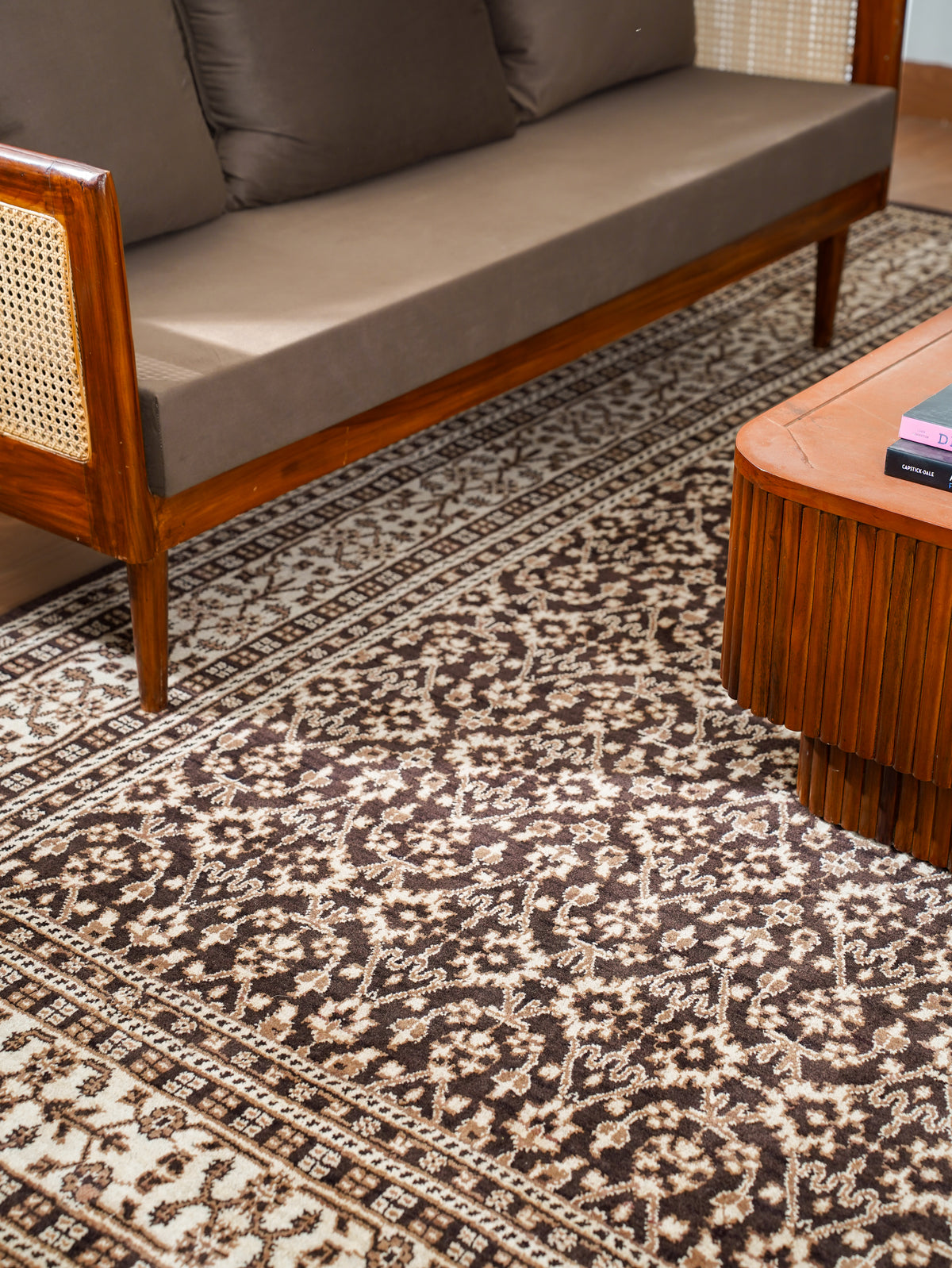 Hand Knotted Wool Oriental Brown Beige Area Rug