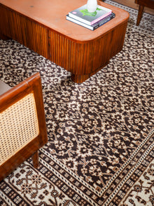 Hand Knotted Wool Oriental Brown Beige Area Rug