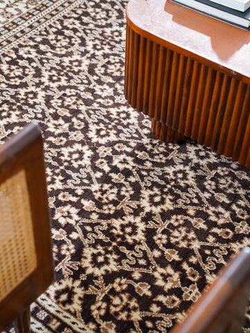 Hand Knotted Wool Oriental Brown Beige Area Rug