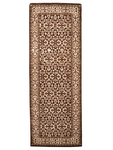 Hand Knotted Wool Oriental Brown Beige Area Rug