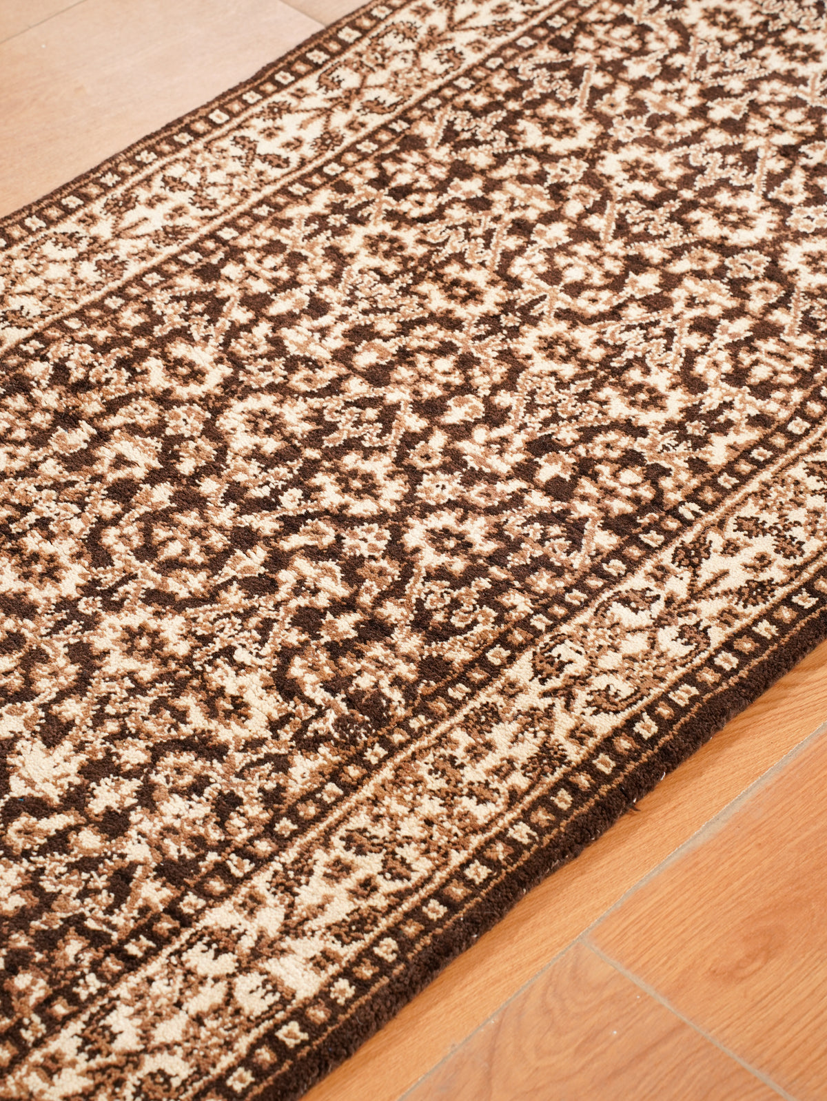 Hand Knotted Wool Oriental Brown Beige Area Rug