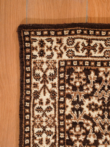 Hand Knotted Wool Oriental Brown Beige Area Rug
