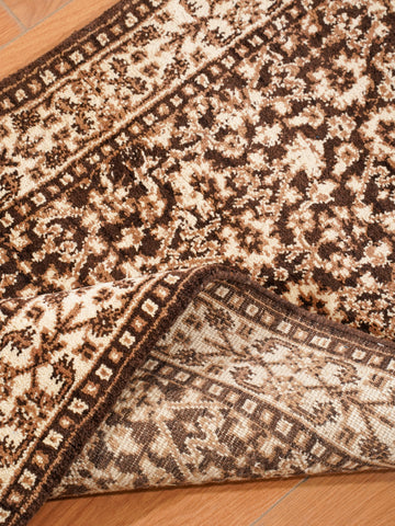 Hand Knotted Wool Oriental Brown Beige Area Rug