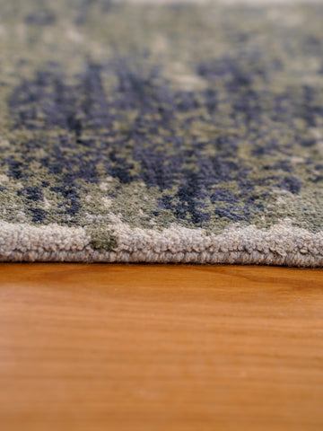 Hand Knotted Wool Abstract Multicolor Runner Area Rug