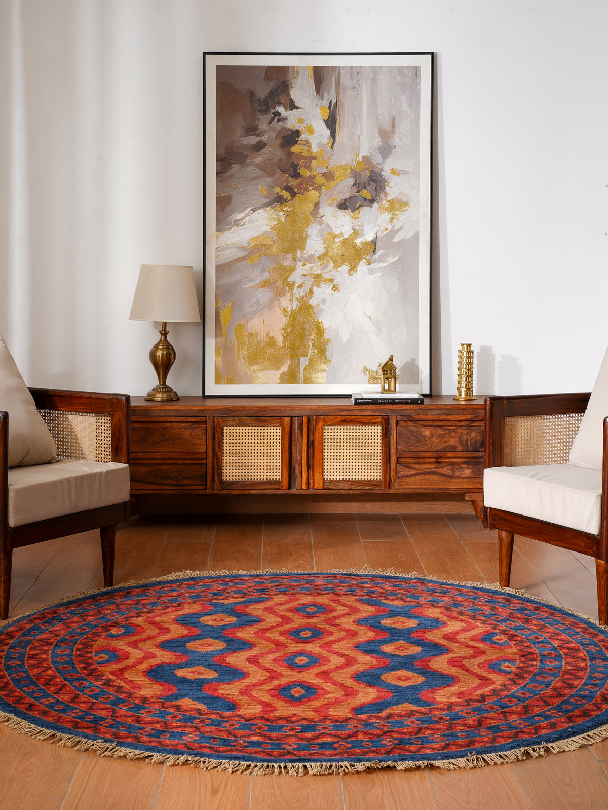 Handmade Oriental Wool Area Rug – Multicolor