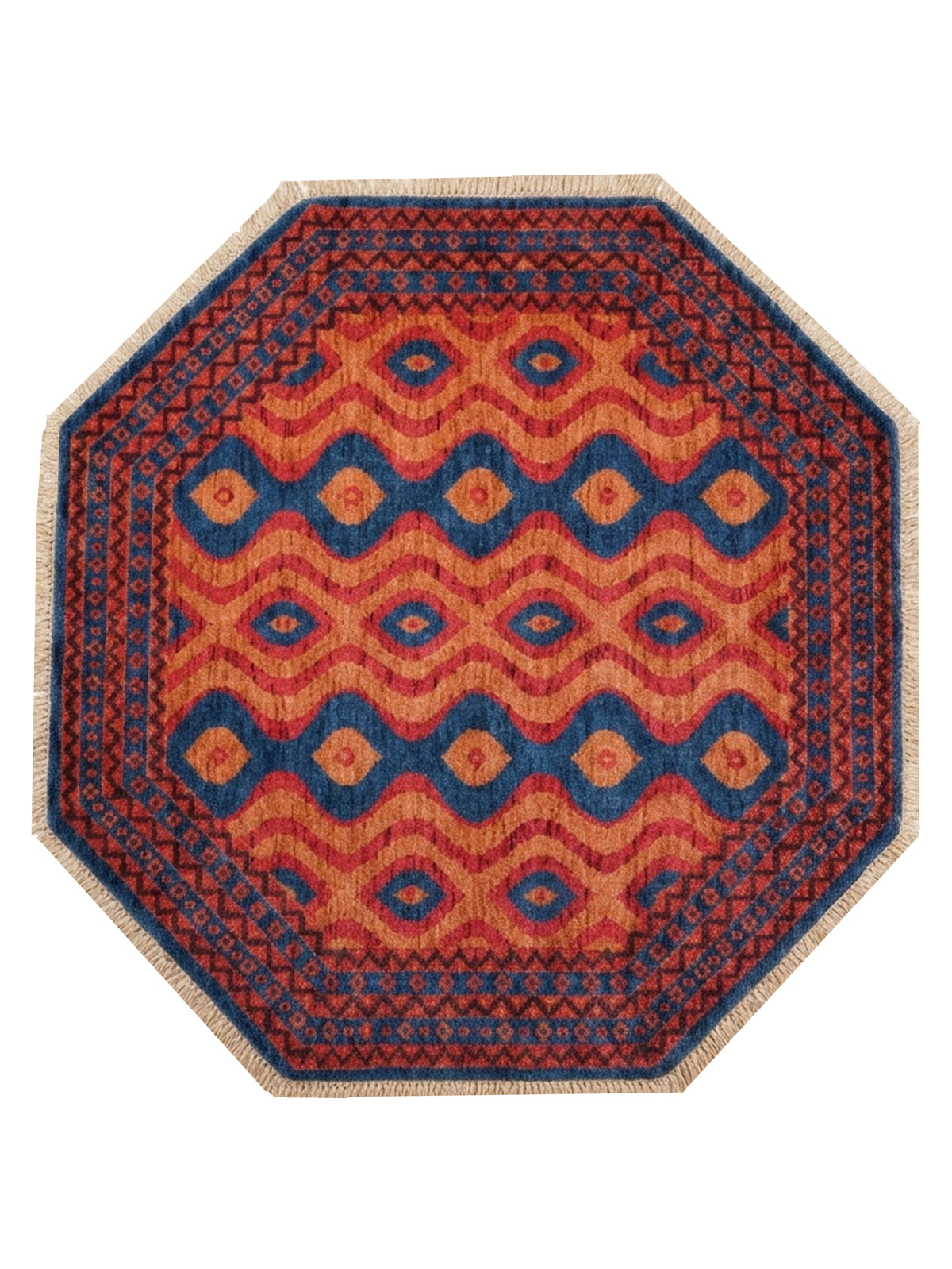 Handmade Oriental Wool Area Rug – Multicolor