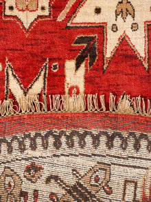 Handmade Red and Cream Wool Area Rug