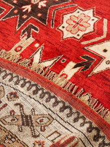 Handmade Red and Cream Wool Area Rug