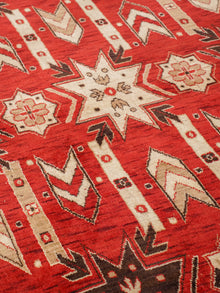 Handmade Red and Cream Wool Area Rug
