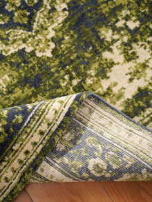 Handmade Light Green Vintage Medallion Wool Area Rug