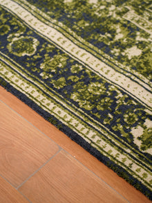 Handmade Light Green Vintage Medallion Wool Area Rug