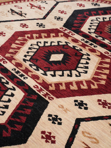 Handmade Multicolor Oriental Wool Area Rug