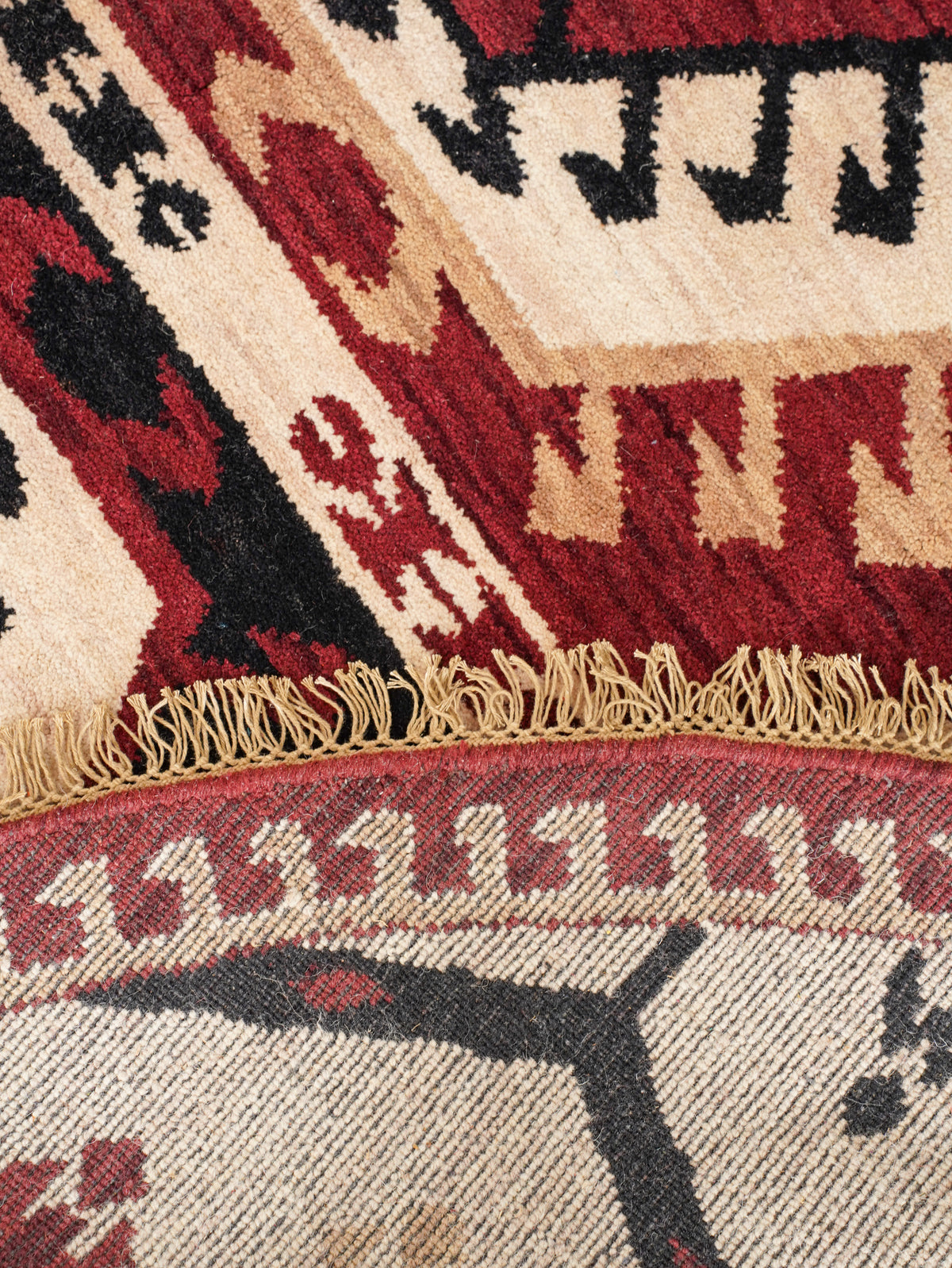 Handmade Multicolor Oriental Wool Area Rug