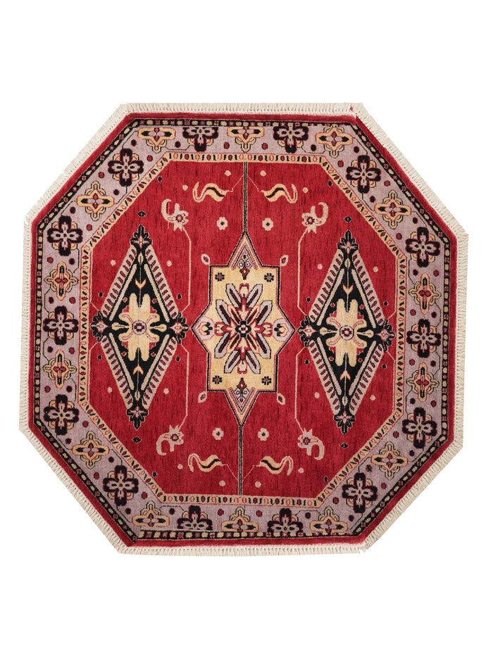 Handmade Multicolor Tribal Medallion Wool Area Rug — rug only