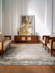Modern Multicolor Abstract Distressed Area Rug