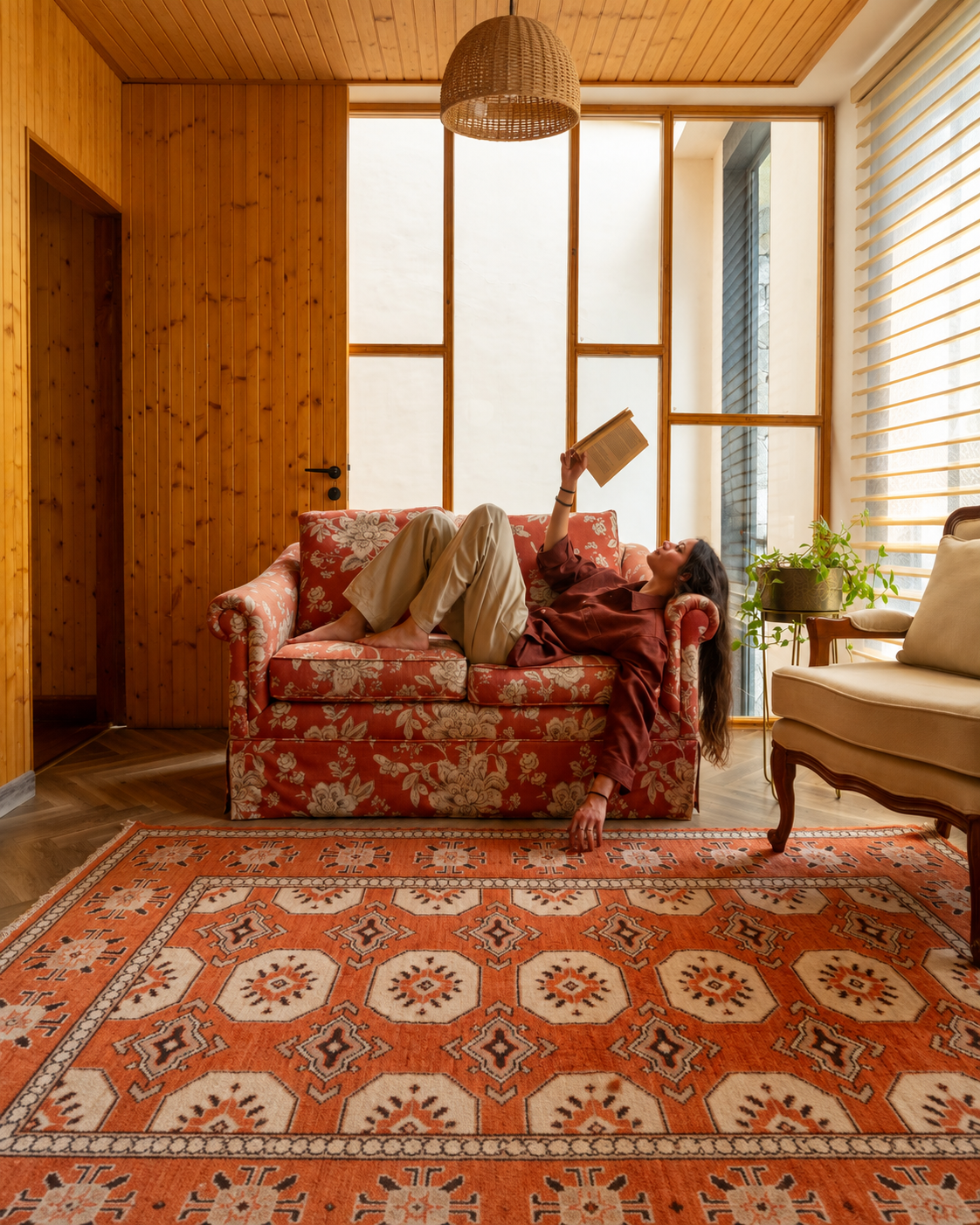 Hand Knotted Wool Multicolor Oriental Area Rug