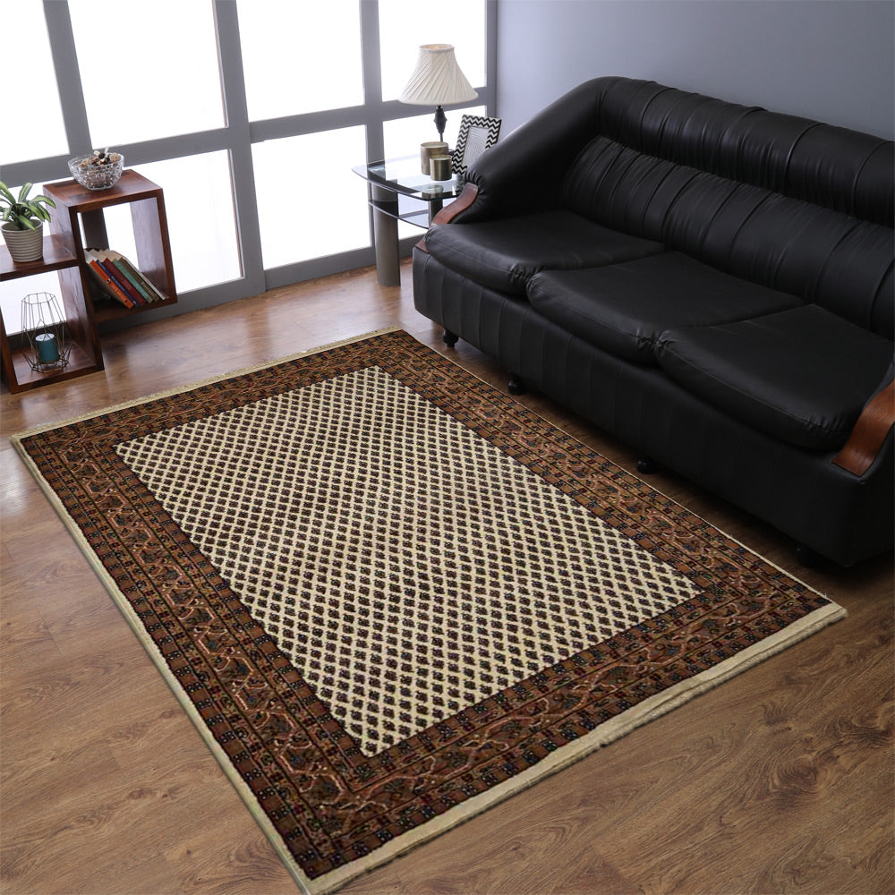 Hand Knotted Lichi Izmir Wool Rectangle Area Rugs Oriental Cream I00101