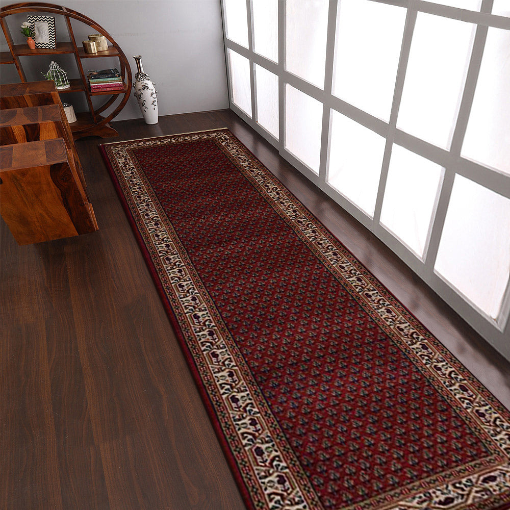 Hand Knotted Lichi Izmir Wool Runner  Oriental Red I00102