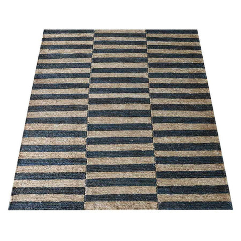 Hand Knotted Sumak Jute Eco-friendly Area Rug Contemporary Beige Charcoal J00081