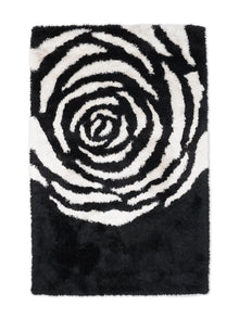 Black Rose Floral Hand Tufted Rug