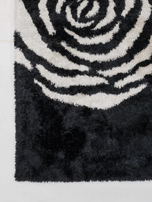 Black Rose Floral Hand Tufted Rug
