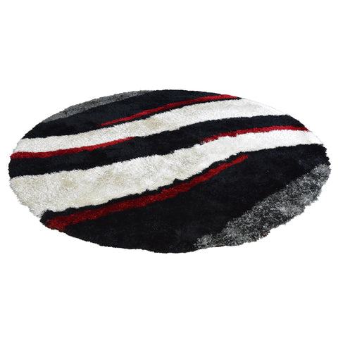 Hand Tufted Shag Polyester Round Area Rug Contemporary Multicolor K00029