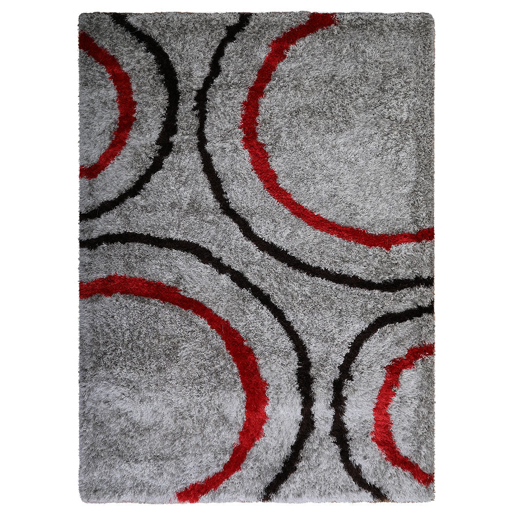 Hand Tufted Shag Polyester Area Rug Contemporary Multicolor K00032