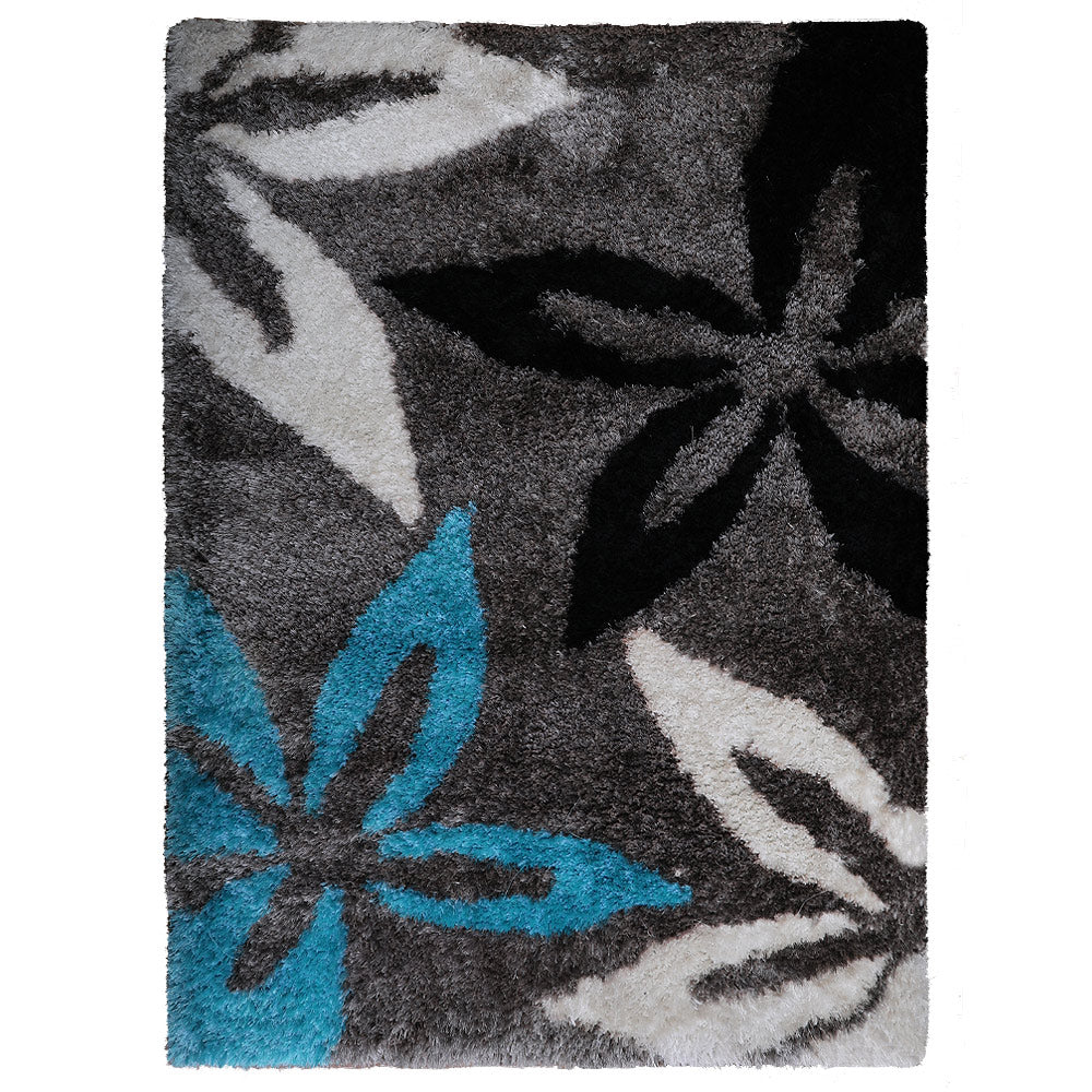 Hand Tufted Shag Polyester Area Rug Floral Multicolor K00057