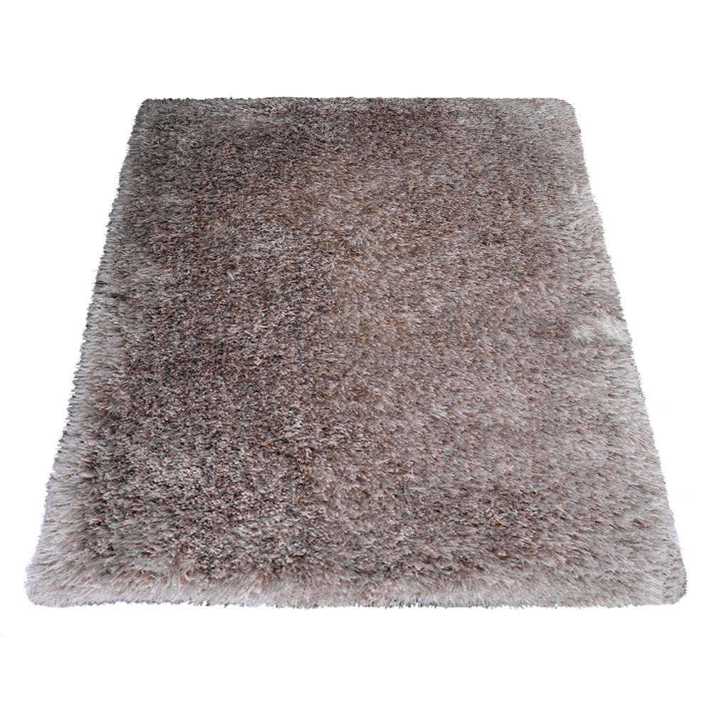 Hand Tufted Shag Polyester Area Rug Solid Silver K00059