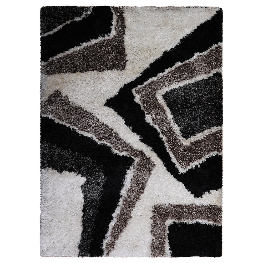 Hand Tufted Shag Polyester Area Rug Contemporary Multicolor K00075