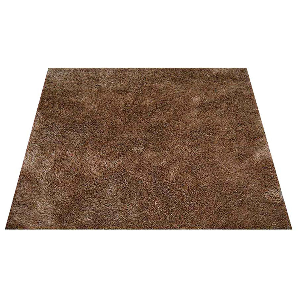 Hand Tufted Shag Polyester Square Area Rug Solid Beige K00111