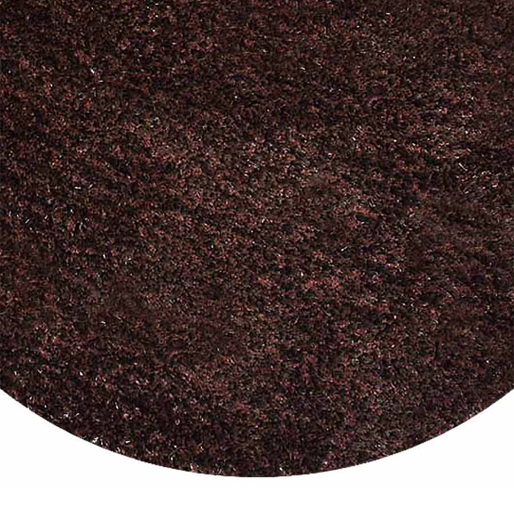 hand-tufted-shag-polyester-round-rug-solid-brown-closeup 1