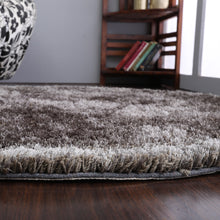 hand-tufted-shag-polyester-round-rug-solid-beige-gray-closeup 3
