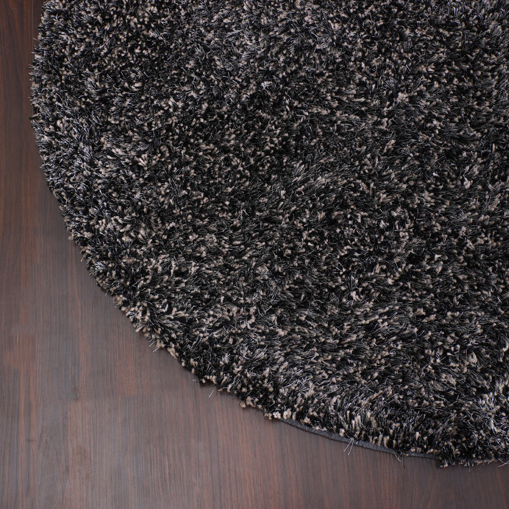 hand-tufted-shag-polyester-round-rug-solid-black-silver-closeup 2