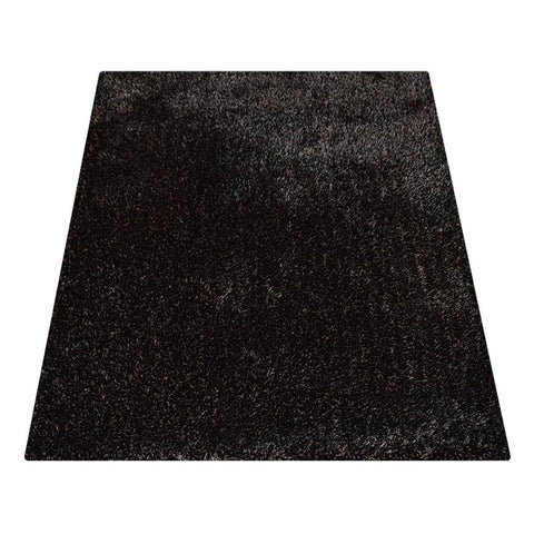 Hand Tufted Shag Polyester Rectangle Area Rug Solid Silver Black K00111