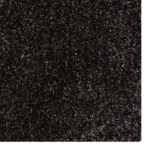 Hand Tufted Shag Polyester Square Area Rug Solid Silver Black K00111