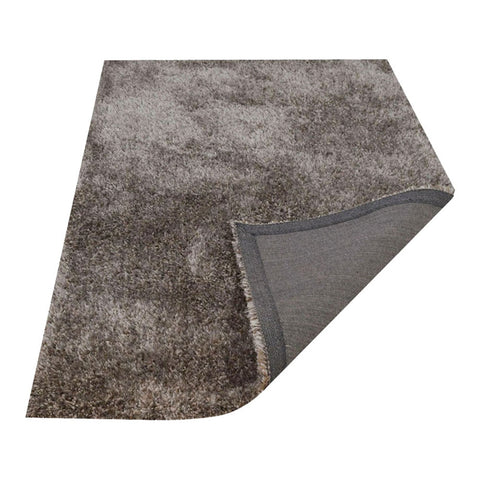Hand Tufted Shag Polyester Rectangle Area Rug Solid Silver White K00111
