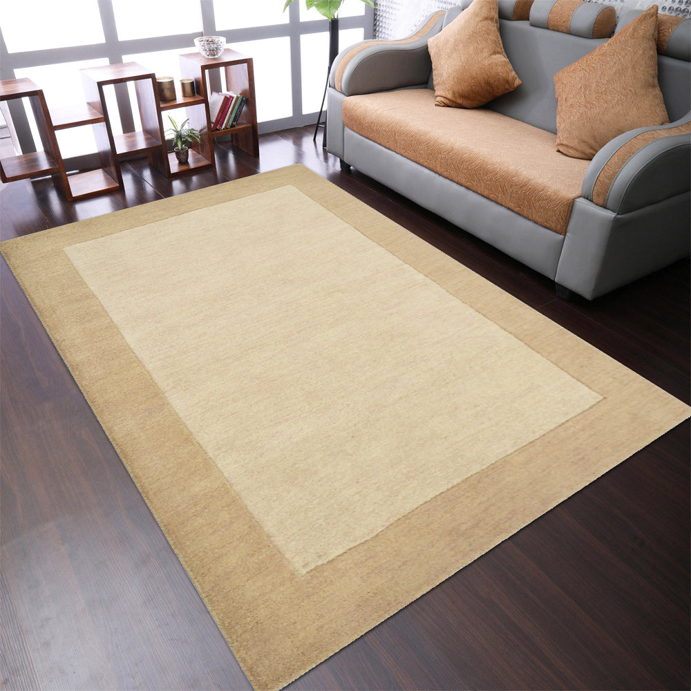 Hand Tufted Wool Area Rug Contemporary Beige Green K00201