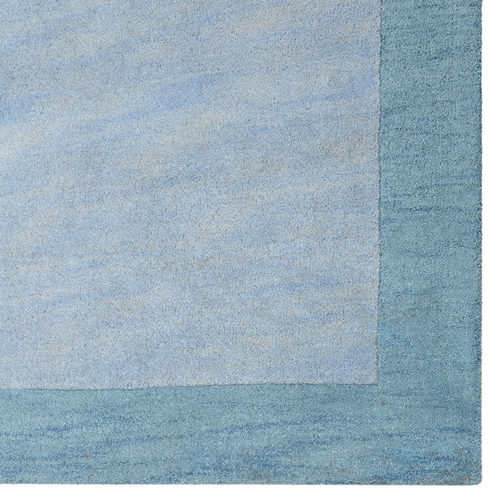 Hand Tufted Wool Area Rug Contemporary Light Blue Blue K00201