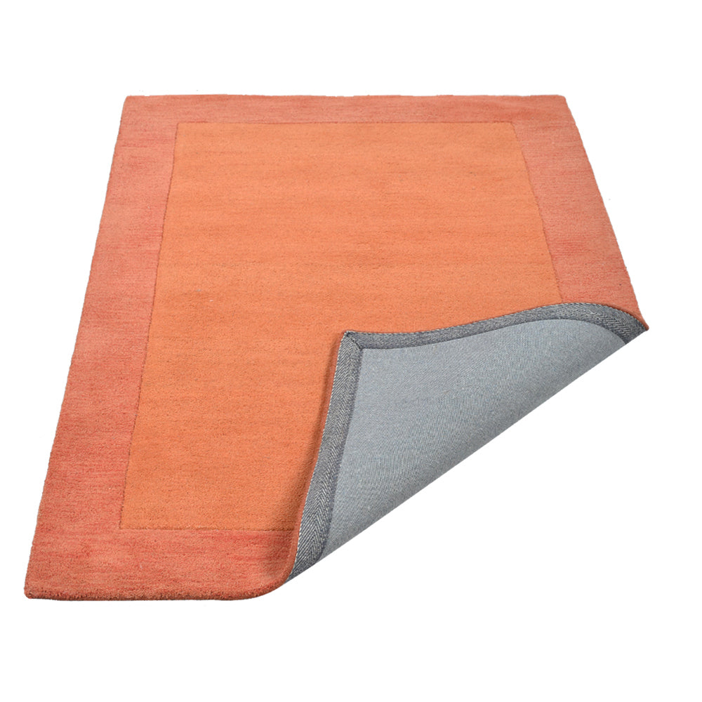 Hand Tufted Wool Area Rug Contemporary Light Orange Orange K00201