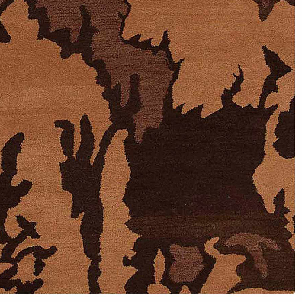 Hand Tufted Wool Area Rug Abstract Camel K00220