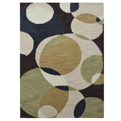 Hand Tufted Wool Area Rug Geometric Multicolor K00226