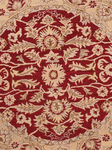 Hand Tufted Wool Round Area Rug Oriental Red Gold K00531