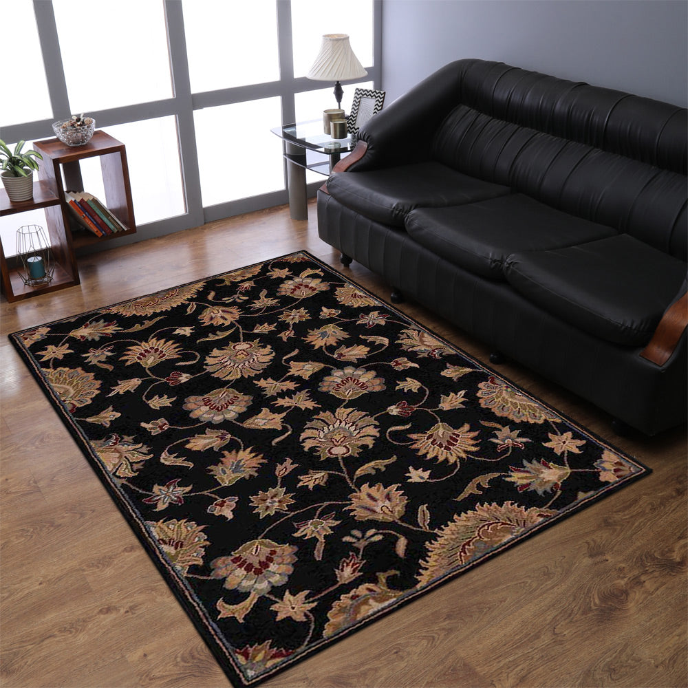 Hand Tufted Wool Area Rug Oriental Brown K00653