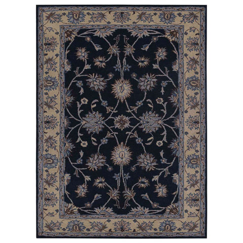 Hand Tufted Wool Rectangle Area Rug Oriental Blue Beige K00655