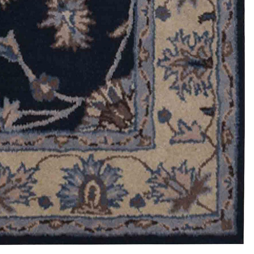 Hand Tufted Wool Rectangle Area Rug Oriental Blue Beige K00655