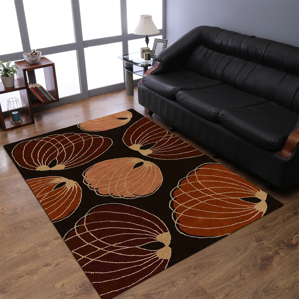 Hand Tufted Wool Rectangle Area Rug Contemporary Brown K00668