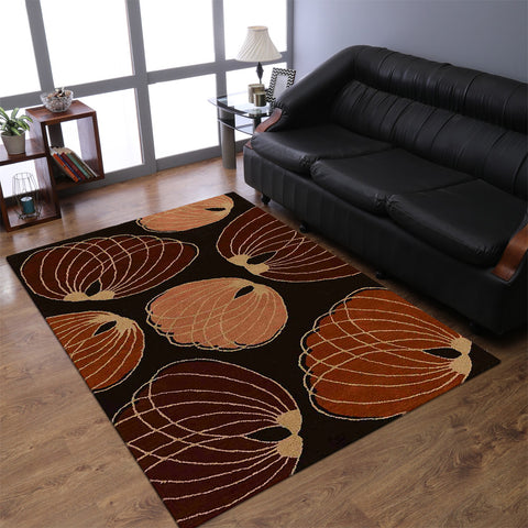 Hand Tufted Wool Rectangle Area Rug Contemporary Brown K00668